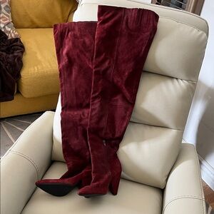 Kenneth Cole burgundy Over-the-Knee slouchy Boots